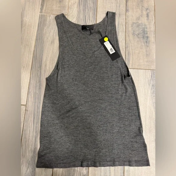 Nili Lotan Men's Gray Gus Silk Tank Top - Picture 2 of 6